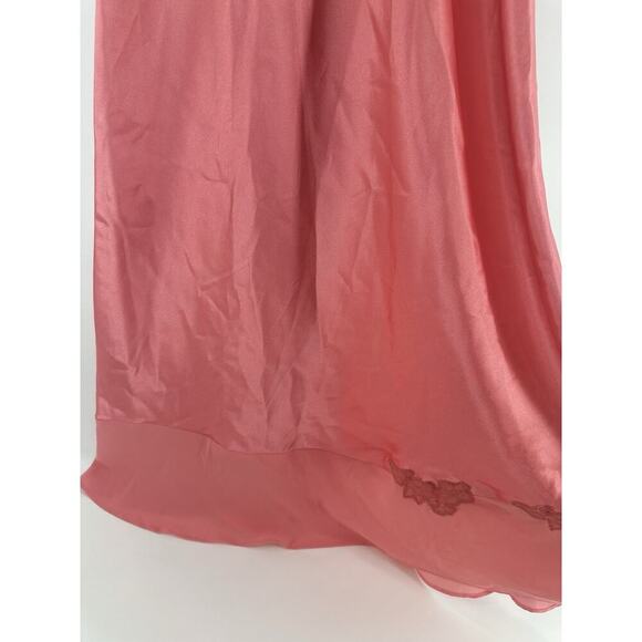 Jones New York Satin Slip Dress Gown Small Midi Fairycore Salmon Peach DD04 - Picture 7 of 15
